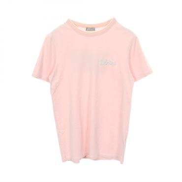 Christian DIOR KENNY SCHARF logo embroidery Short sleeve T-shirt #XS cotton Pink