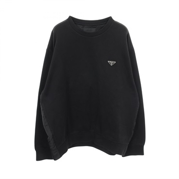 PRADA Triangle Logo Technical Cotton sweatshirt #L Nylon Black Used mens