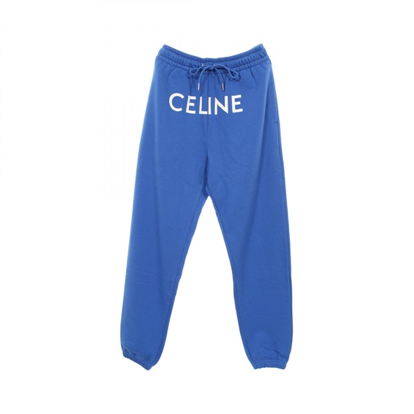CELINE Logo print Long Pants Trousers 2Z056052H cotton Blue Used mens size S