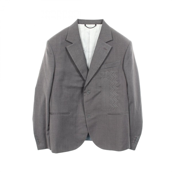 LOUIS VUITTON Embossed logo tailored jacket #50 RM222V ND7 HNJ04E wool Gray used