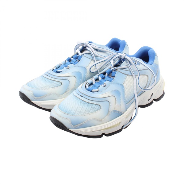 Christian Dior Sneakers Shoes #41 leather Fabric Blue White Used mens