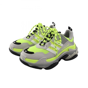 BALENCIAGA adidas Triple S Neon Color Sneakers Shoes #26.5cm leather Fabric Gray
