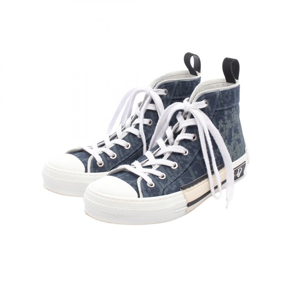 Christian DIOR Denim Tears B23 high-top sneakers #39 shoes canvas Navy Used mens
