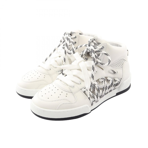 Christian DIOR First high-top sneakers #37 shoes leather White Black Used Women