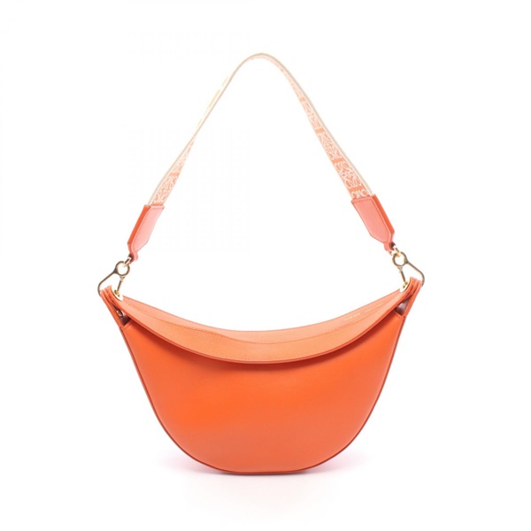 LOEWE Luna SMALL Shoulder hand Bag leather Orange Used Women