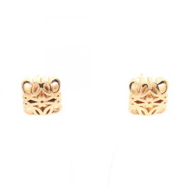 LOEWE anagram Pierced earrings Gold Plated NEW