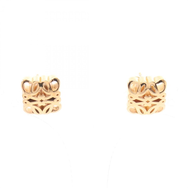 LOEWE anagram Pierced earrings Gold Plated NEW