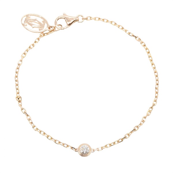 CARTIER d'Amour SM Diamond Bracelet 18KRG Pink Rose Gold Clear Used Women