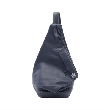 LOEWE ANTON Waist bum shoulder bag leather Navy Used mens