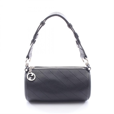 GUCCI Blondie Cylinder Shoulder Handbag 760170 leather Black SHW Used Women