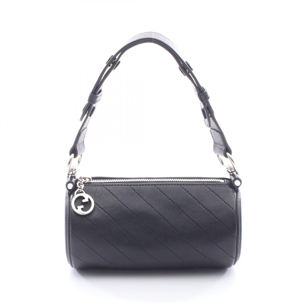 GUCCI Blondie Cylinder Shoulder Handbag 760170 leather Black SHW Used Women