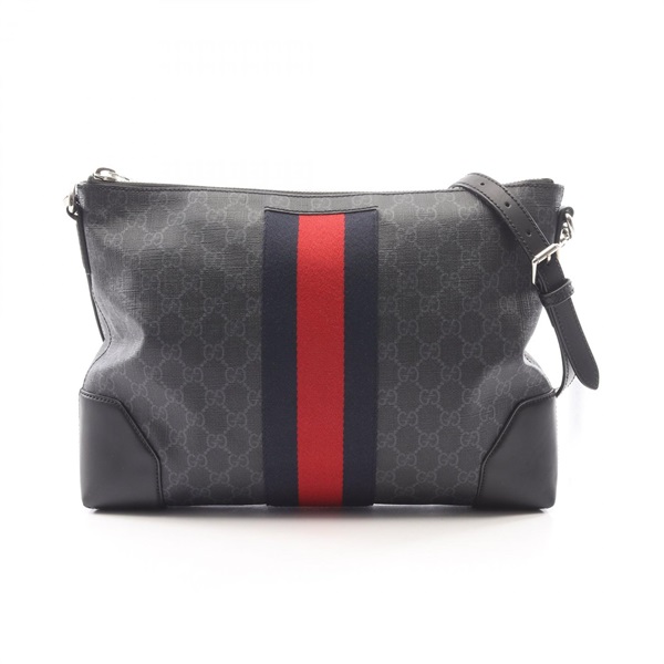 GUCCI GG Supreme Webbing Line Shoulder Crossbody Bag 474139 canvas leather Used