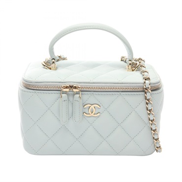 CHANEL Matelasse Vanity chain crossbody Shoulder Bag AP2199 Lambskin Blue GHW