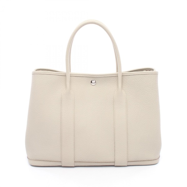 HERMES Garden Party PM Tote HanbBag 051559CK Negonda leather Beton SHW Used Z