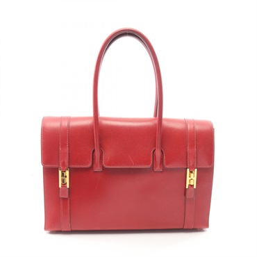 HERMES Drag 32 Shoulder Handbag Box calf leather Red Rouge vif GHW Used Women F