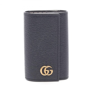 GUCCI GG Marmont 6 key case holder 435305 leather Black Used Women