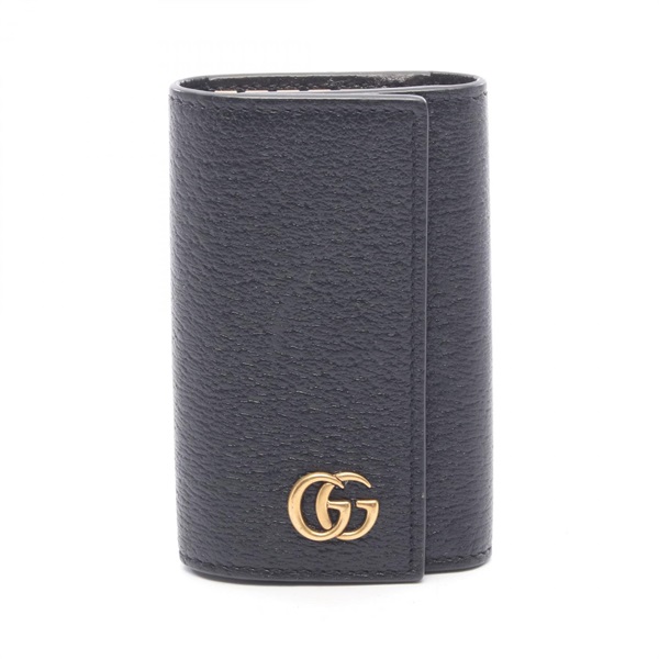 GUCCI GG Marmont 6 key case holder 435305 leather Black Used Women