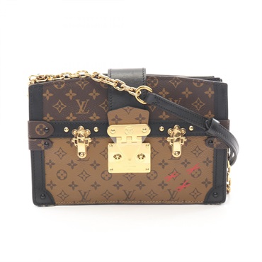 LOUIS VUITTON Trunk Clutch Shoulder Crossbody Bag M43596 Monogram Reverse canvas