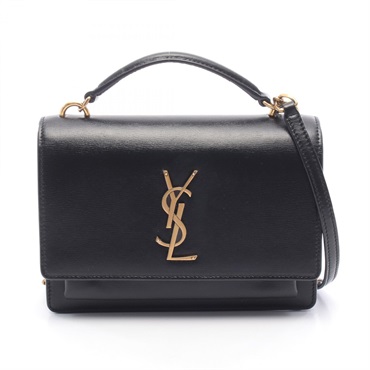 SAINT LAURENT PARIS SUNSET crossbody Shoulder hand Bag 533026 leather Black Used