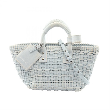 BALENCIAGA BISTRO XS Basket Shoulder Crossbody Tote Handbag denim Blue Used