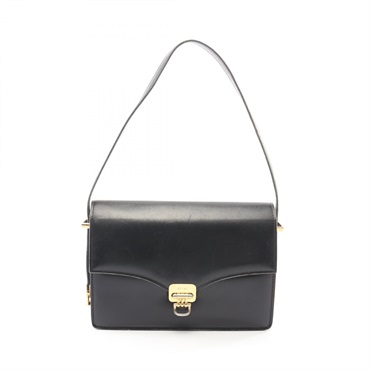 CELINE Shoulder hand Bag leather Black Used Women