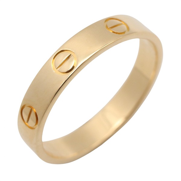 CARTIER Mini Love Ring 18KYG Yellow Gold Used  unisex US size 7 #55
