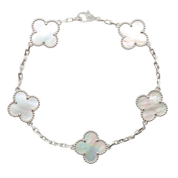 Van Cleef & Arpels Vintage Alhambra Bracelet 18KWG Gold Mother of pearl used