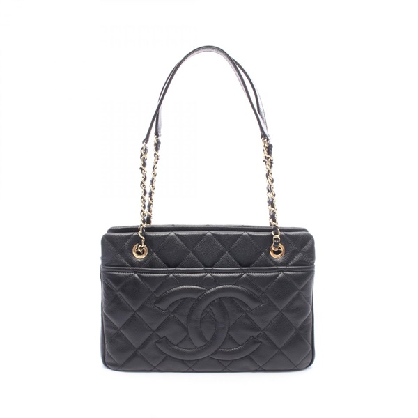 CHANEL Matelasse Tote chain shoulder crossbody Bag A67294 leather Black Used GHW