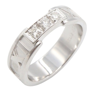 TIFFANY＆CO Atlas Diamond Ring 18K White Gold Clear Used Women US size 5.25