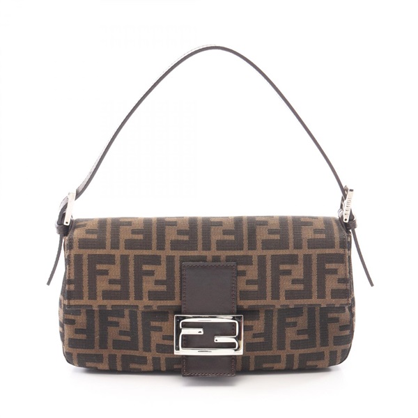 FENDI Mamma Bucket Zucca Shoudler Handbag 26424 canvas leather Brown Used Women