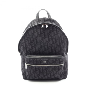 Dior Rider Oblique Rucksack Backpack canvas leather Black Used mens