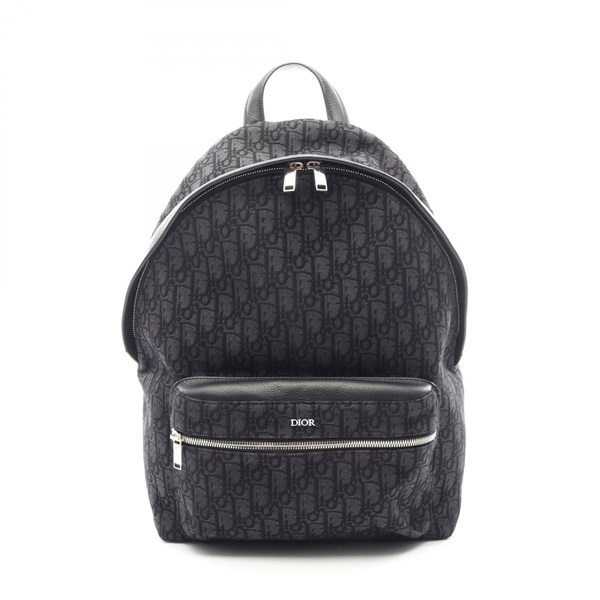 Dior Rider Oblique Rucksack Backpack canvas leather Black Used mens