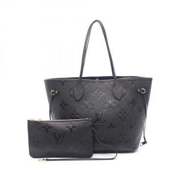 LOUIS VUITTON Neverfull MM Tote shoulder Bag M45685 Monogram empreinte Noir used