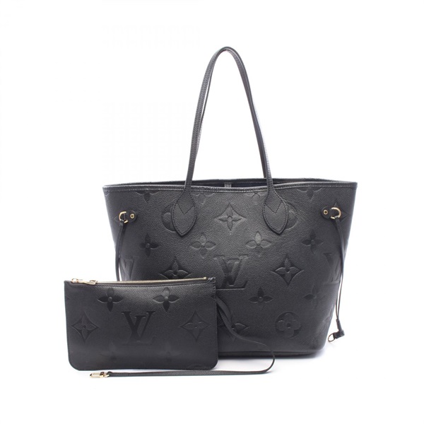 LOUIS VUITTON Neverfull MM Tote shoulder Bag M45685 Monogram empreinte Noir used