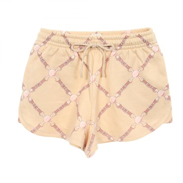 HERMES Print Shorts Pants #34 2E4407DK cotton Beige Used Women