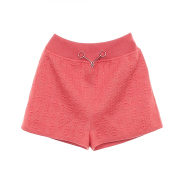 HERMES CLIQUETIS Knit Shorts Pants #38 2E2401D3 silk cashmere silk Red Used