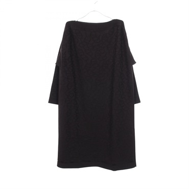 HERMES Chaine d'Ancre pattern Dress 4E2530DC silk cotton Black Used Women #34