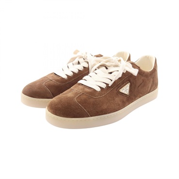 PRADA LANE Triangle logo Sneakers Shoes #7 Suede Brown Preowned mens