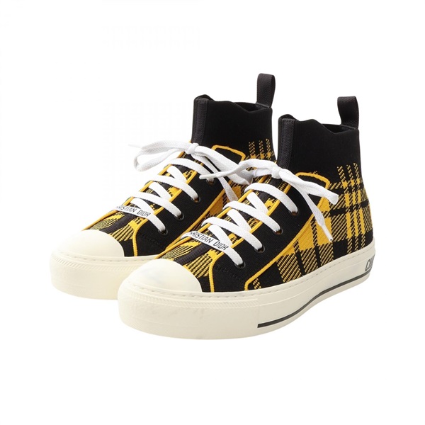 Christian Dior WALK'N'DIOR High Top Check Sneakers #37 KCK341TKT Fabric Used
