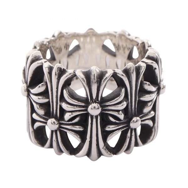 CHROME HEARTS Cemetery Cross Ring Silver 925 Used Men US size #9.5 JP size #20