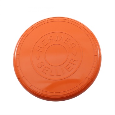 HERMES Frisbee Flying Disc Plastic Feu Orange Preowned unisex