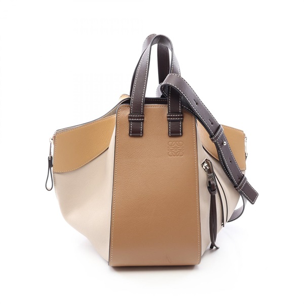 LOEWE HAMMOCK SMALL shoulder Handbag leather Beige Brown Used Women