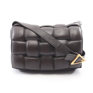 BOTTEGA VENETA Padded Cassette Intrecciato Shoulder crossbody Bag leather Brown