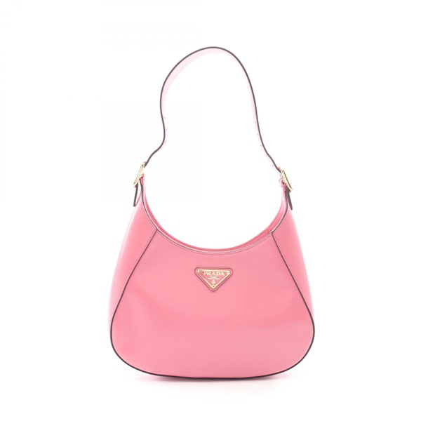 PRADA Cleo Triangle Logo Shoulder Handbag leather Pink Used Women