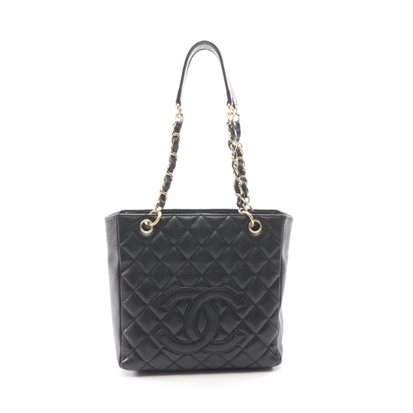 CHANEL Matelasse PST Tote chain shoulder Bag A50994 Calfskin leather BK Used GHW