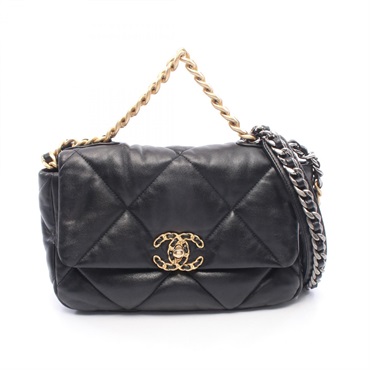 CHANEL 19 dix-neuf Matelasse chain Shoulder crossbody Bag AS1160 leather Black