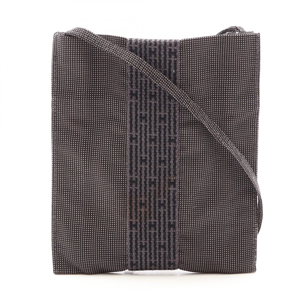 HERMES Herline pochette Shoulder crossbody Bag Nylon canvas Gray Used Women