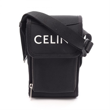 CELINE Trekking Mobile Pouch Shoulder Crossbody Bag 10K032EIY canvas Black Used