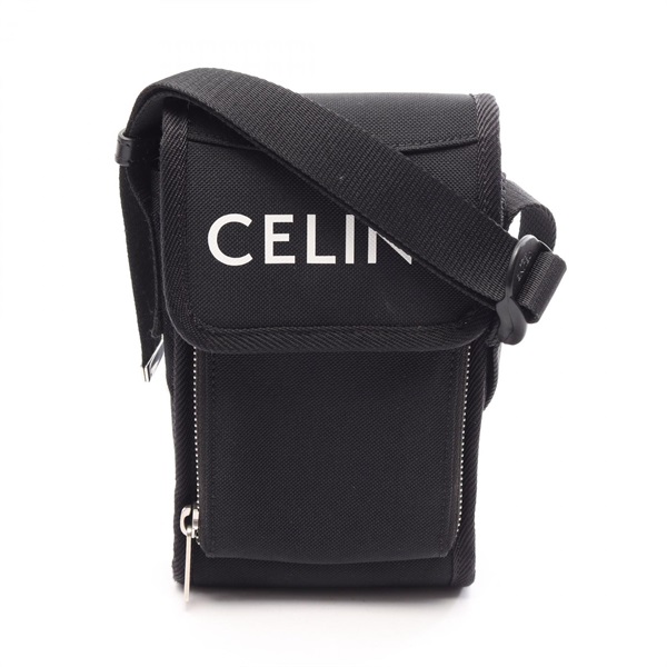 CELINE Trekking Mobile Pouch Shoulder Crossbody Bag 10K032EIY canvas Black Used