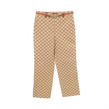 GUCCI Horsebit GG pattern Long Pants 820466 cotton polyester Beige Used #38